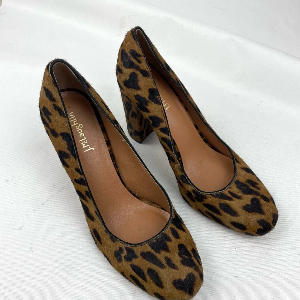 J.McLaughlin Mila Block Heel Leopard Print Calf Hair Heels – Size 9